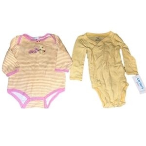 💓3/$10 2 Piece Girl's 6 Months Long Sleeve Bodysuits